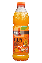 Fruchtsaftgetränk "CAPPY" mit Orangensaft aus Orangensaftkonzentrat (7%) und Orangen-Fruchtfleisch (4%)