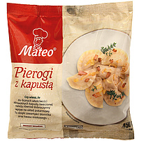 Teigtaschen mit 40% Füllung mit gesäuertem Weißkraut und frischem Weißkraut, nach polnischer Art, tiefgefroren  "Pierogi z kapusta"