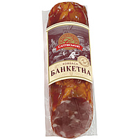 Grobe Brühwurst "Banketna" ukrainischer Art, mit Salami- und Bacon-Aroma, geräuchert.