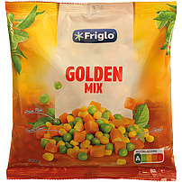 Gemüsemischung "Golden Mix" aus Erbsen, Karotten und Maiskörner, tiefgefroren