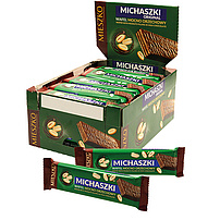 Waffeln mit Erdnusscremefüllung (50%) in Milchschokolade "MICHASZKI"