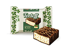 "Tortoff Kyiv" Waffelschnitte mit Erdnusscremefüllung (64%) in kakaohaltiger Fettglasur /lose