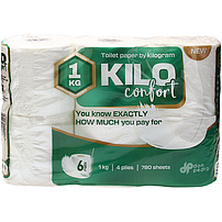 "Kilo-Confort"-Toilettenpapier, 4-lagig (6 Rollen x 130 Blätter)