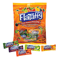 "Flataffy" Mischung von Kaubonbons mit Fruchtgeschmack (Himbeere, Orange, Erdbeere, Apfel, Mango, Wassermelone)