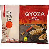 Vegane Teigtaschen mit scharfer Gemüsefüllung, vorgegart und tiefgefroren "Gyoza"