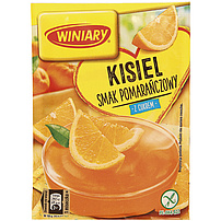 Pulver für Geleedessert mit Orangengeschmack, Zucker und Vitamin C